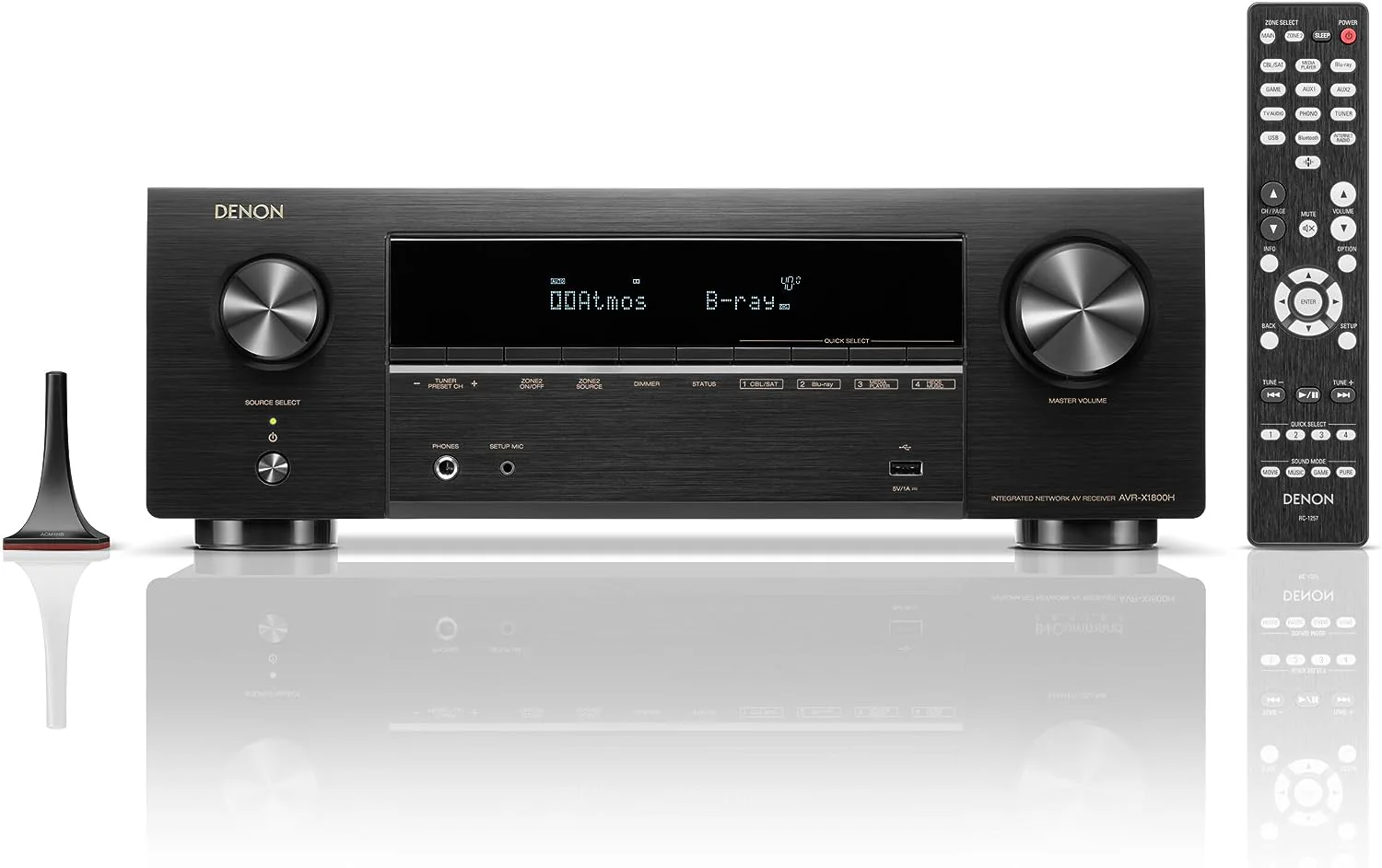 Denon AVR-X1800H 7.2-Channel 8K AV Receiver with HEOS® Built in